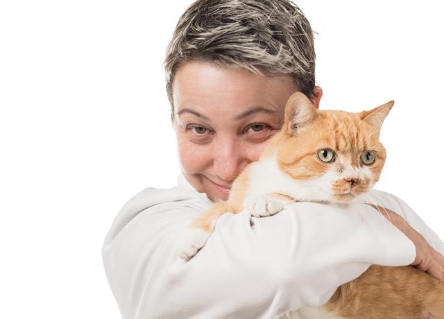 Susan Hackner with Cat